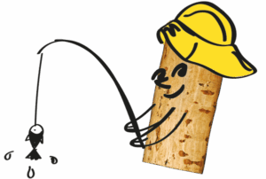 Personnage pêcheur bouchon